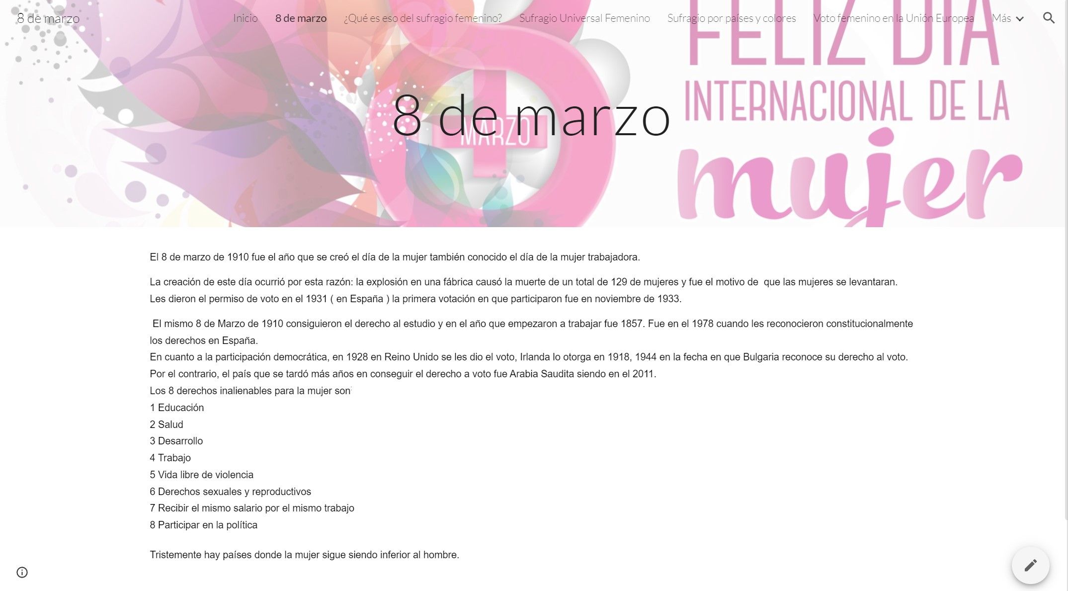 SITE DEL 8 DE MARZO