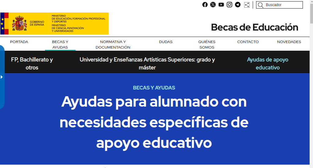 BECAS ALUMNADO NECESIDADES EDUCATIVAS